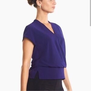 MM Lafleur Antonia Short Sleeve V-Neck Blouse